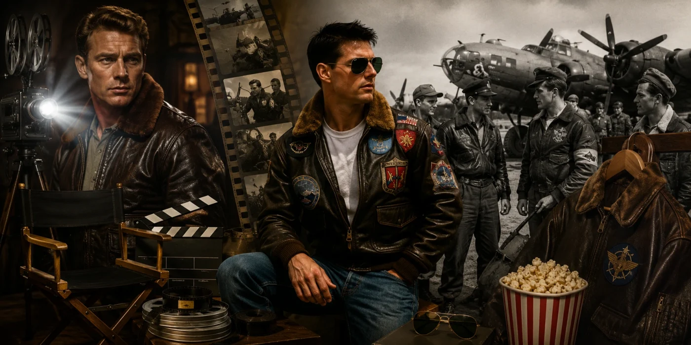 Blouson aviateur en cuir popularisé par le cinéma et les films d’aviation militaire